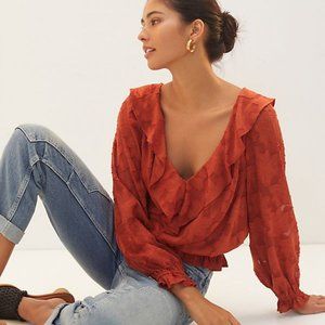 Anthropologie Rust Blouse